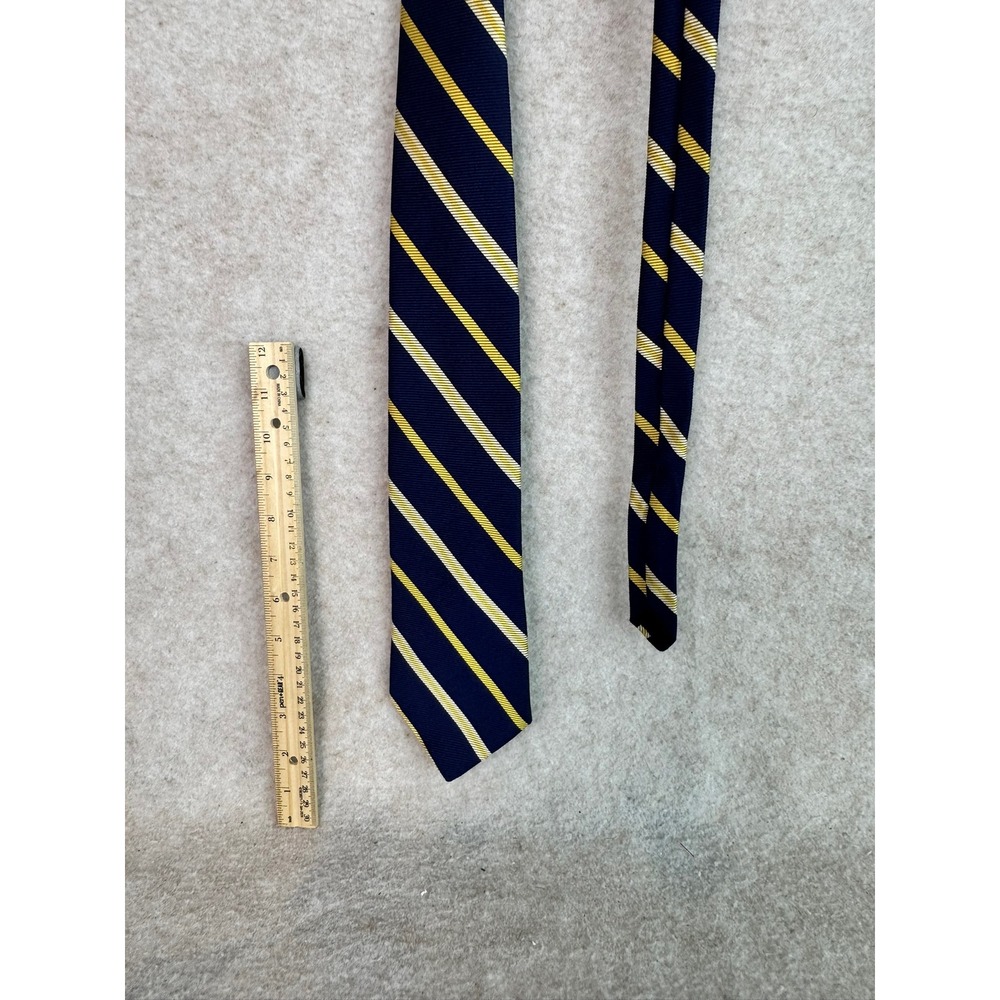Brooks Brothers Masters Silk Striped Necktie Navy‎ Yellow Formal Business